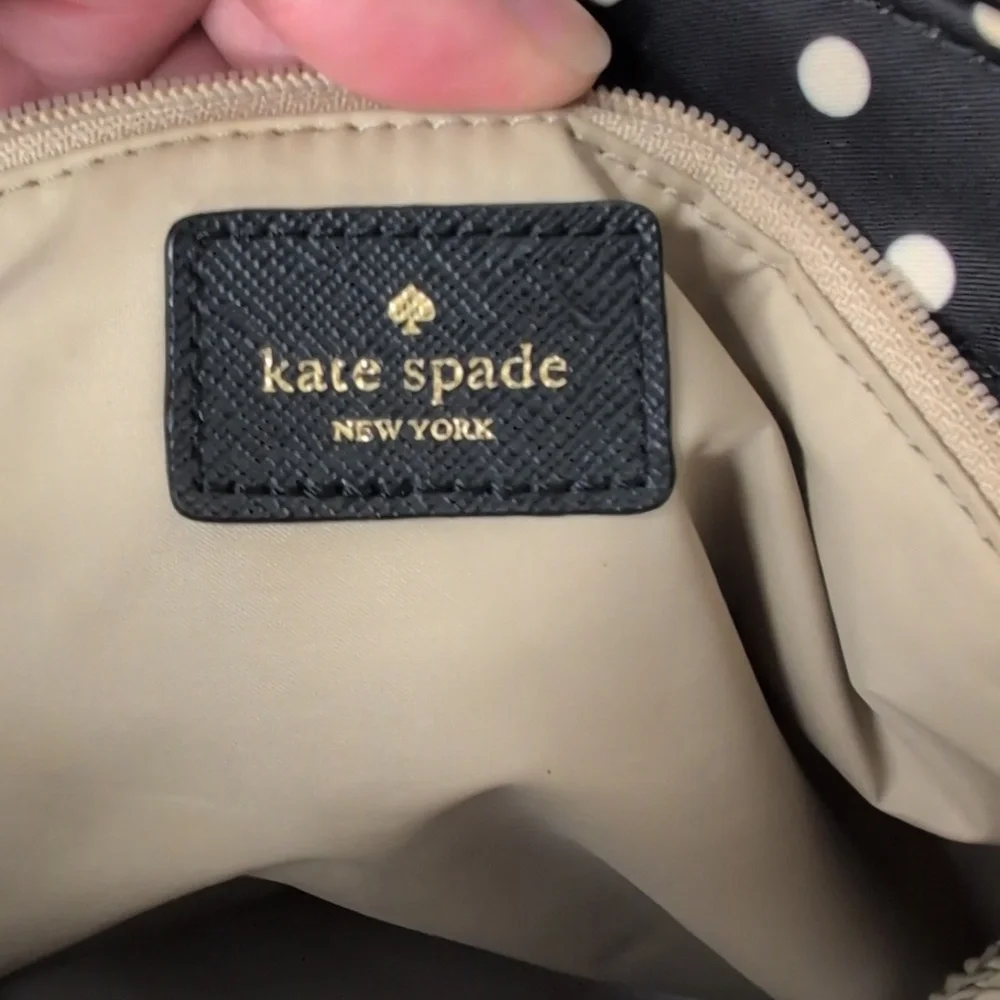 Kate Spade Black and White polkadot diaper bag